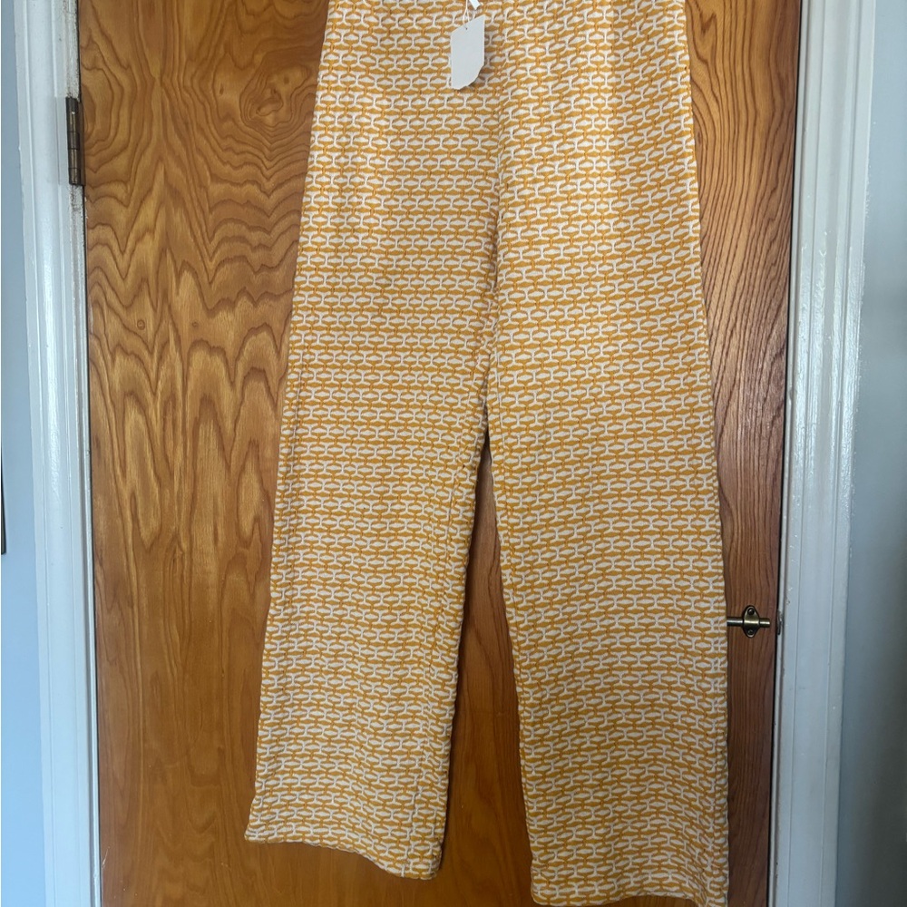 Yellow Patterned Women's Pants - Picture 6 of 9